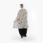  A-Form Bigshirt von AKH Fashion aus Viskose, 1494.02666, Ecru/Schwarz, Blumen, Ausgefallen