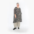  A-Form Bigshirt von AKH Fashion aus Viskose, 1494.02666, Schwarz/Ecru, Blumen, Ausgefallen