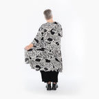  AKH Fashion Bigshirt in Glocken-Form, aus Materialmix, 1499.06563, Schwarz/Weiß, Animal
