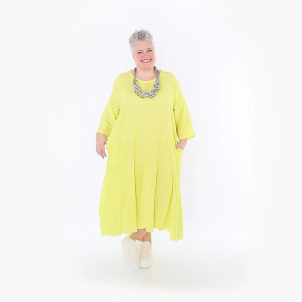 Ballonkleid von AKH Fashion aus Baumwolle, 1501.06972, Lime, Ausgefallen, Zeitlos, Schick