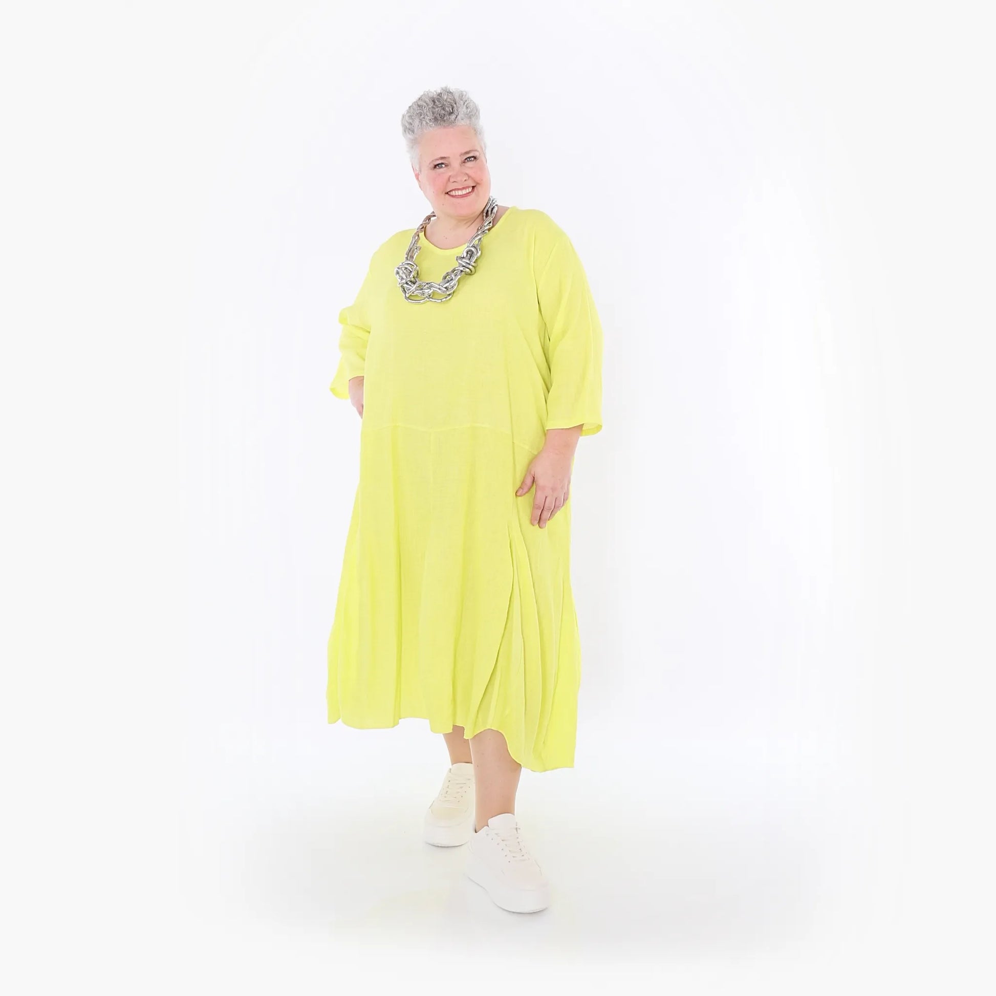  Ballonkleid von AKH Fashion aus Baumwolle, 1501.06972, Lime, Ausgefallen, Zeitlos, Schick