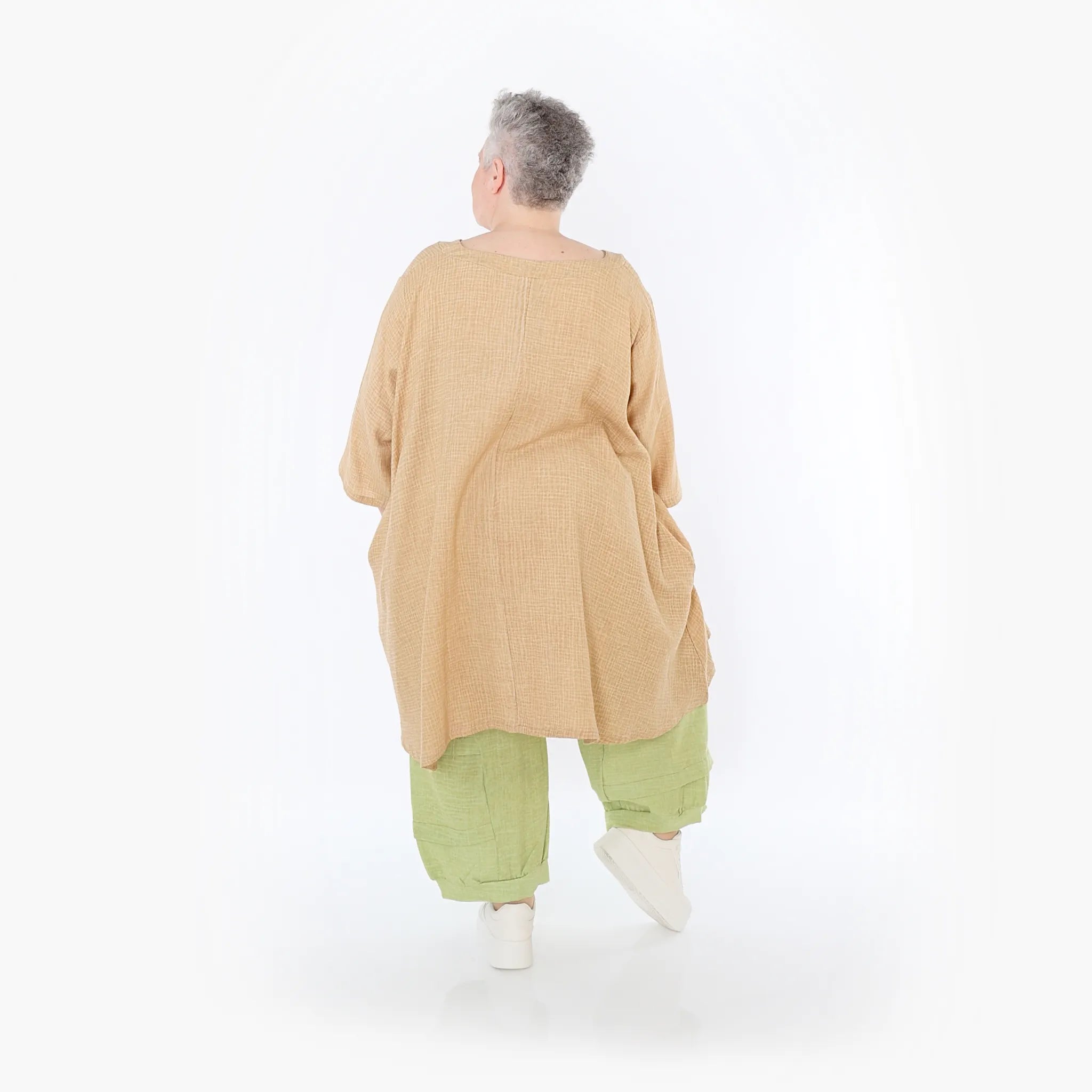  A-Form Bigshirt von AKH Fashion aus Baumwolle, 1501.07022, Cognac, Ausgefallen, Zeitlos