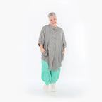  AKH Fashion Bluse in gerundeter Form, aus Baumwolle, 1501.07106, Grau, Ausgefallen, Schick