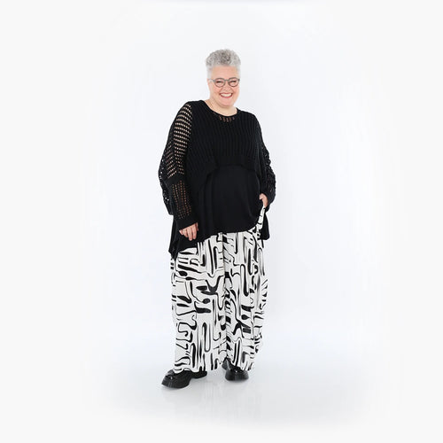  AKH Fashion Überwurf in kastiger Form, aus Baumwolle, 1502.02529, Schwarz, Ausgefallen