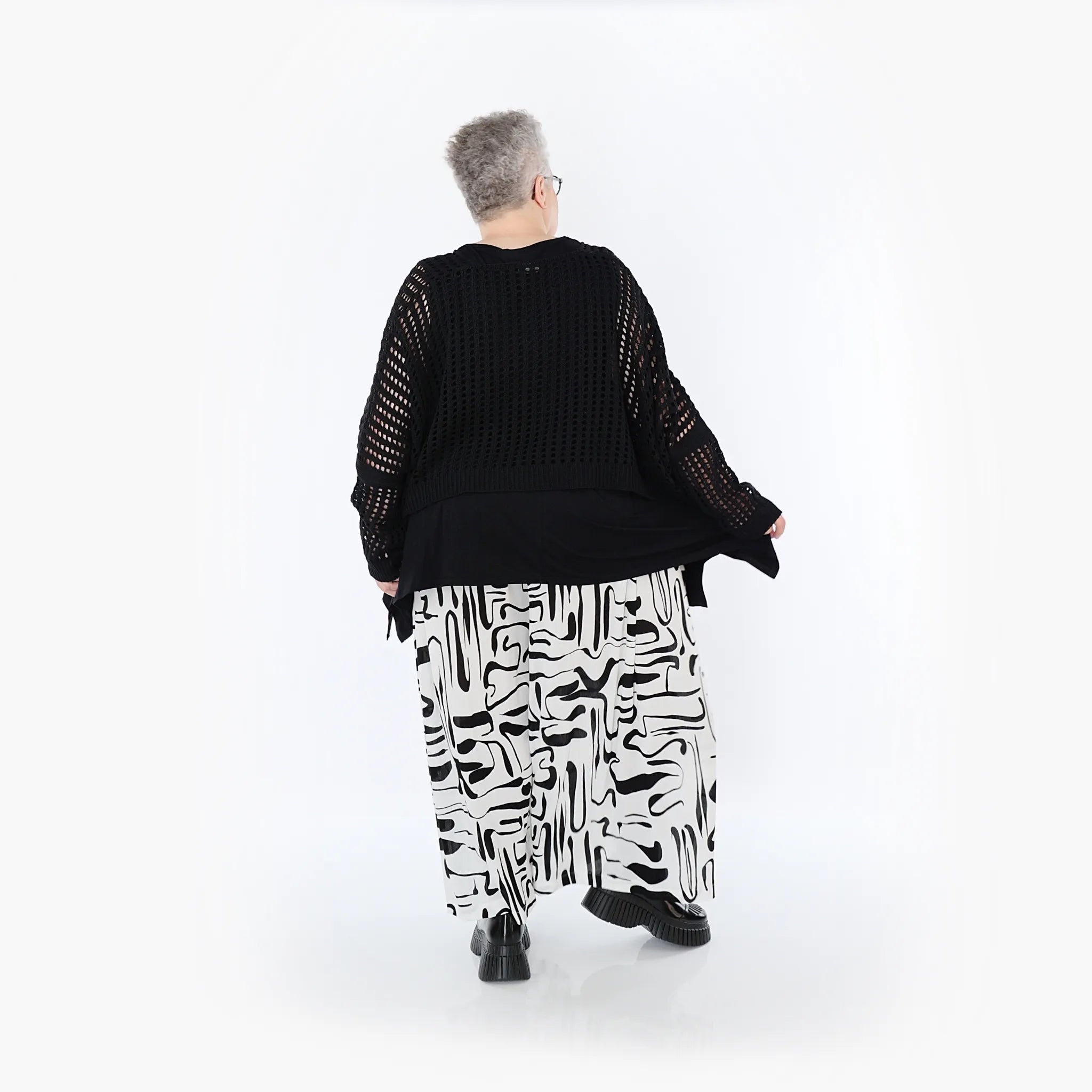  AKH Fashion Überwurf in kastiger Form, aus Baumwolle, 1502.02529, Schwarz, Ausgefallen