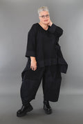 Ballonhose von AKH Premium aus Materialmix, P1001.6883, Schwarz, Ausgefallen, Zeitlos