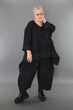 Ballonhose von AKH Premium aus Materialmix, P1001.6883, Schwarz, Ausgefallen, Zeitlos