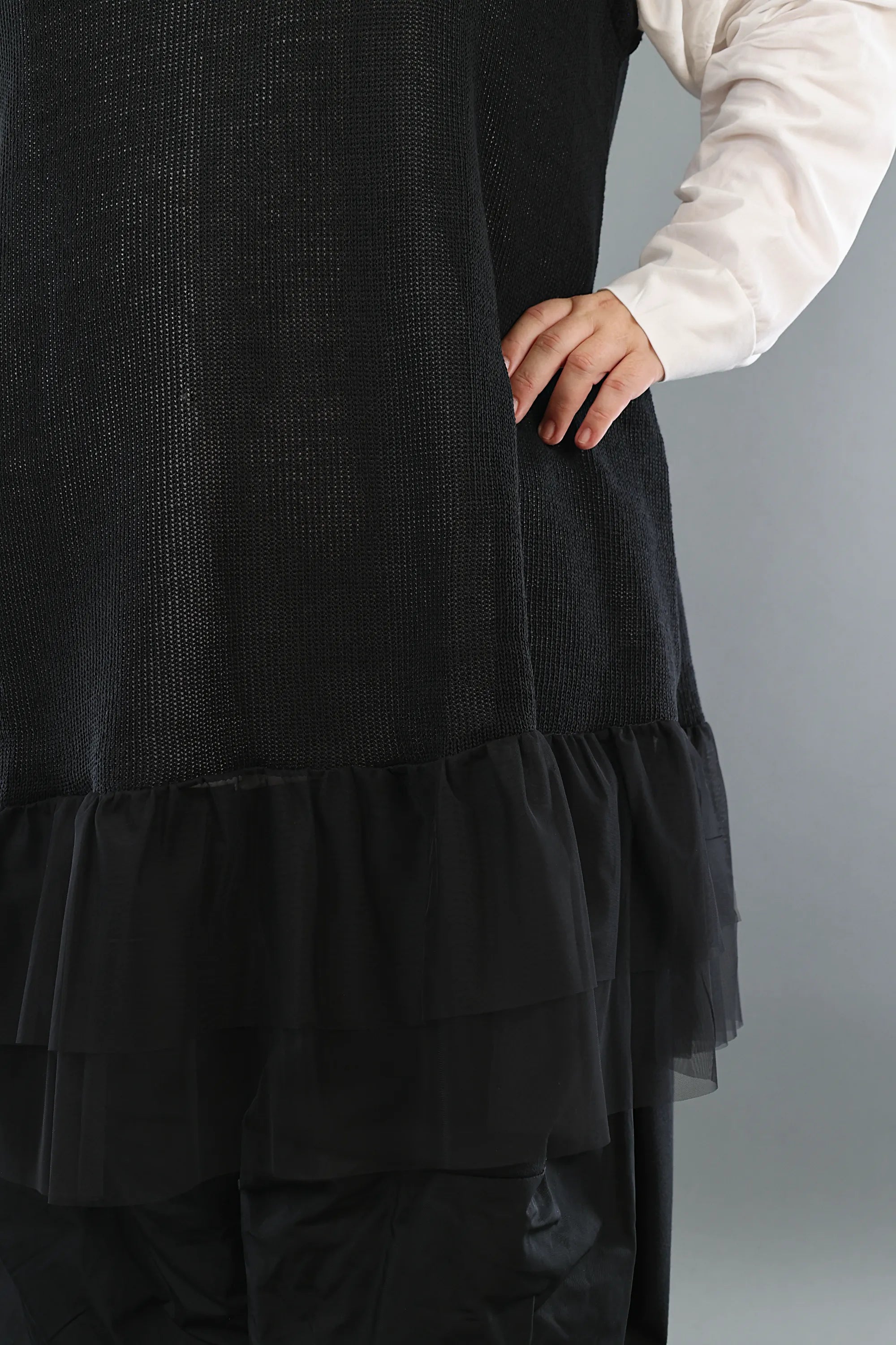  A-Form Tunika von AKH Premium aus Baumwolle, P1002.2523, Schwarz, Ausgefallen, Zeitlos