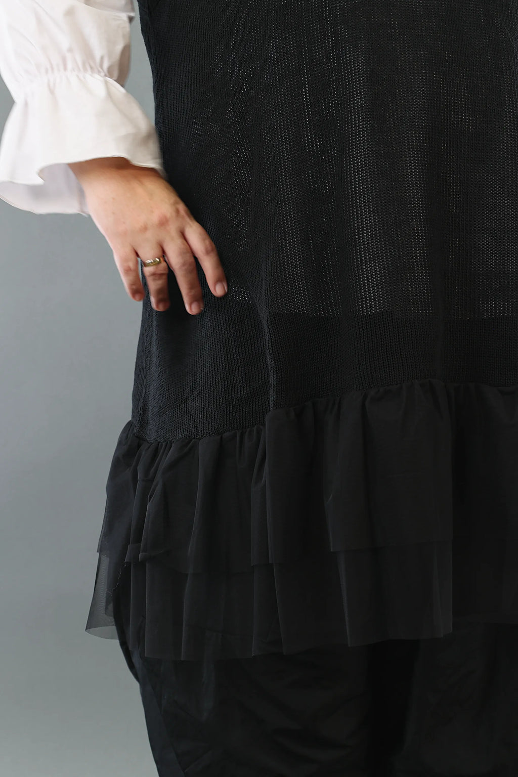  A-Form Tunika von AKH Premium aus Baumwolle, P1002.2523, Schwarz, Ausgefallen, Zeitlos