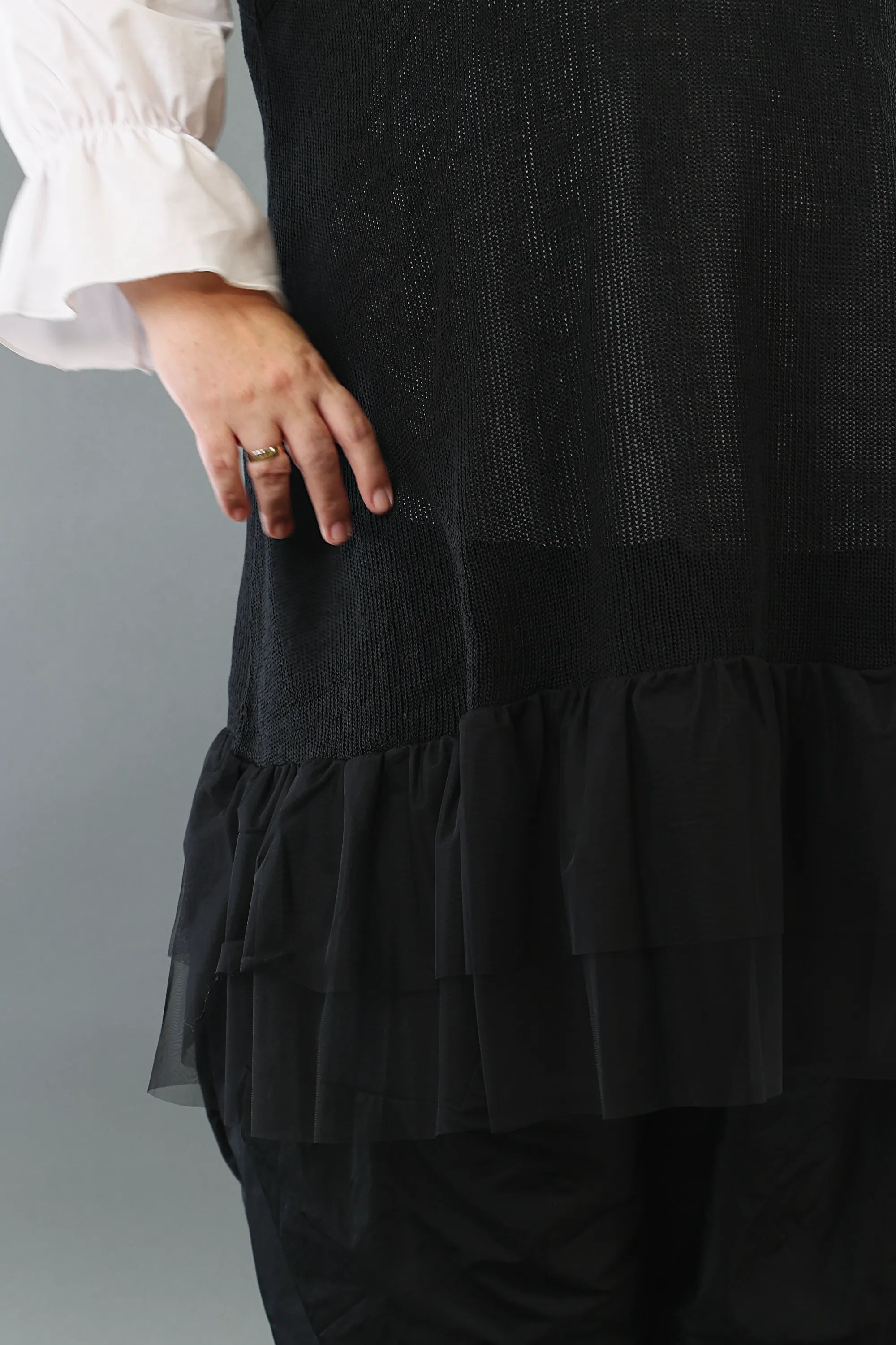  A-Form Tunika von AKH Premium aus Baumwolle, P1002.2523, Schwarz, Ausgefallen, Zeitlos