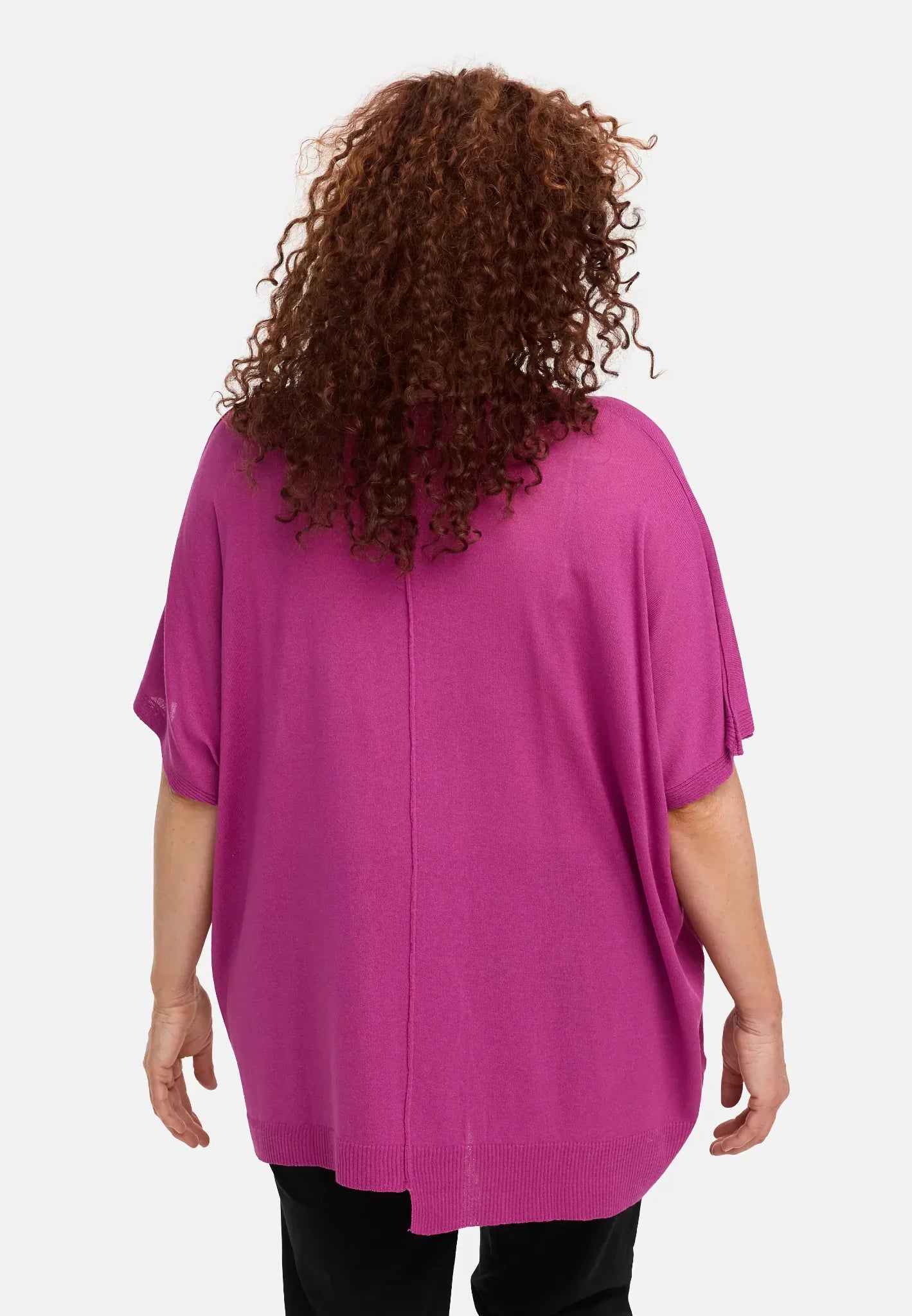  Amandine Pulli in kastiger Form, aus Viskose, A2802, Fuchsia, Schick, Modern, Bequem