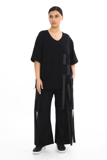  Divas Planet Shirt in gerader Form, aus Baumwolle, DP10187, Schwarz, Ausgefallen, Zeitlos