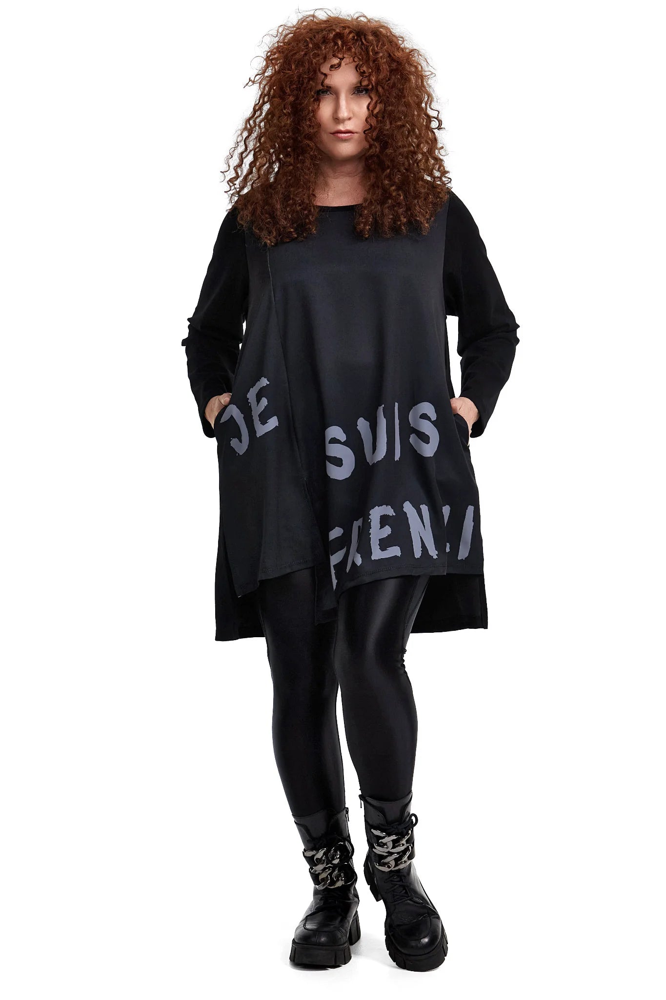  A-Form Shirt von Frenzi aus Viskose, F9017, Schwarz, Schick, Modern, Bequem