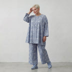 Luftiges Oversize A-Form Shirt aus feiner Baumwollpopeline im ausgefallenen Lagenlook, Jeansblau