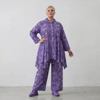 Zeitlos ausgefallene Oversize Glockenform Bluse aus feiner Baumwoll Popeline, luftig leicht, Lila