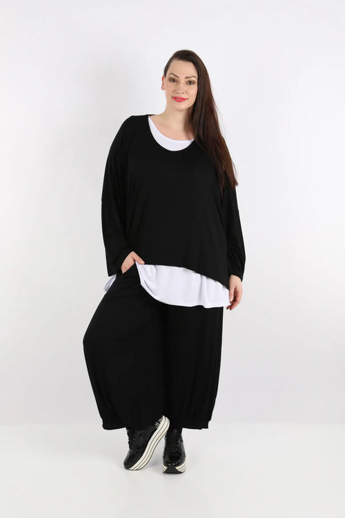 Ballonhose von AKH Fashion aus Viskose, 1233.08067, Schwarz, Ausgefallen, Zeitlos, Schick