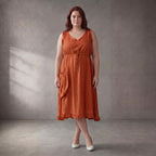 Orange Oversize Tunika im Lagenlook weich fliessend entspannt und zeitlos A-Linie Sommer