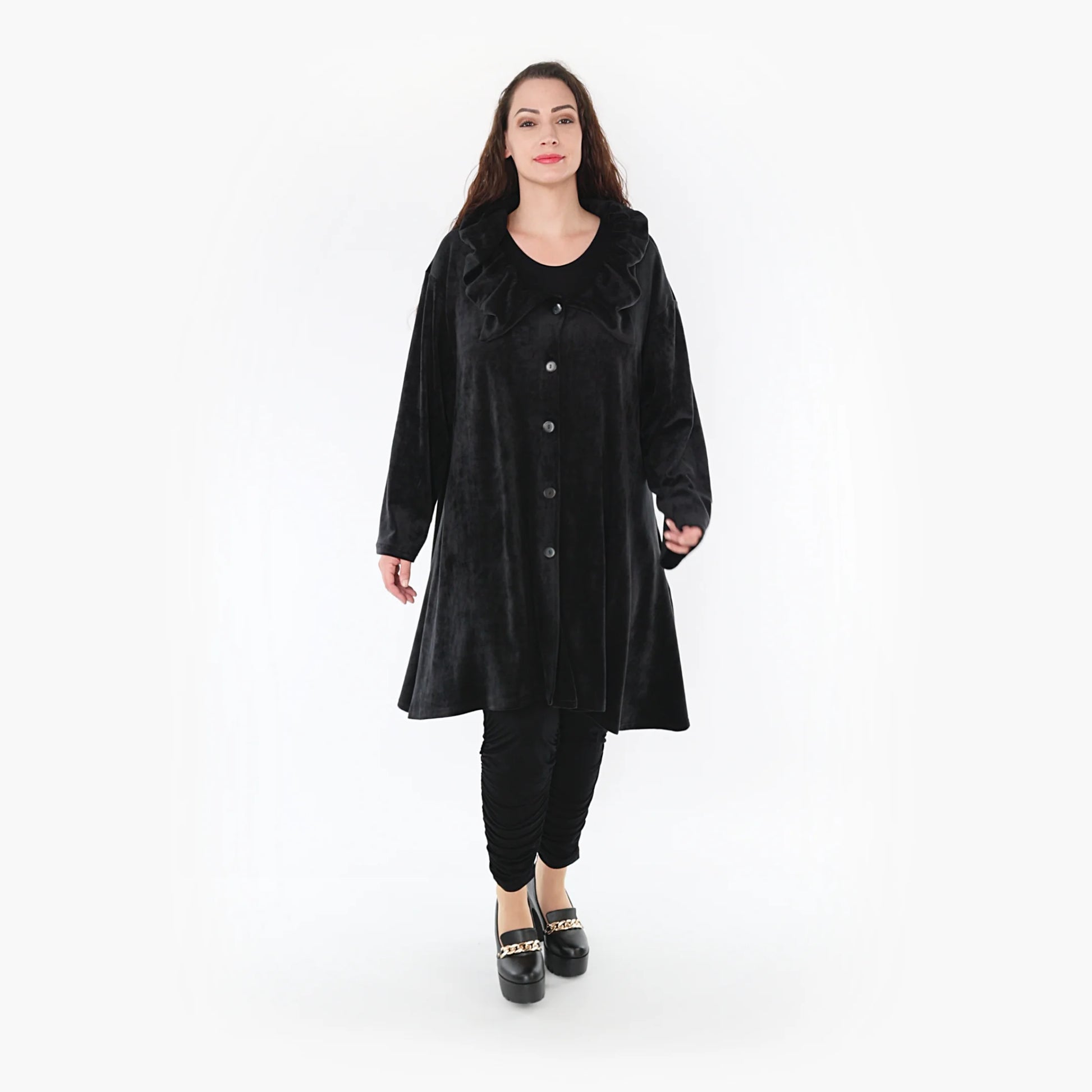  Jacke von AKH Fashion aus Polyester in gerundeter Form, 1368.05459, Schwarz, Ausgefallen