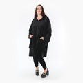  AKH Fashion Mantel in Vokuhila-Form, aus Polyester, 1368.02276, Schwarz, Schick, Modern