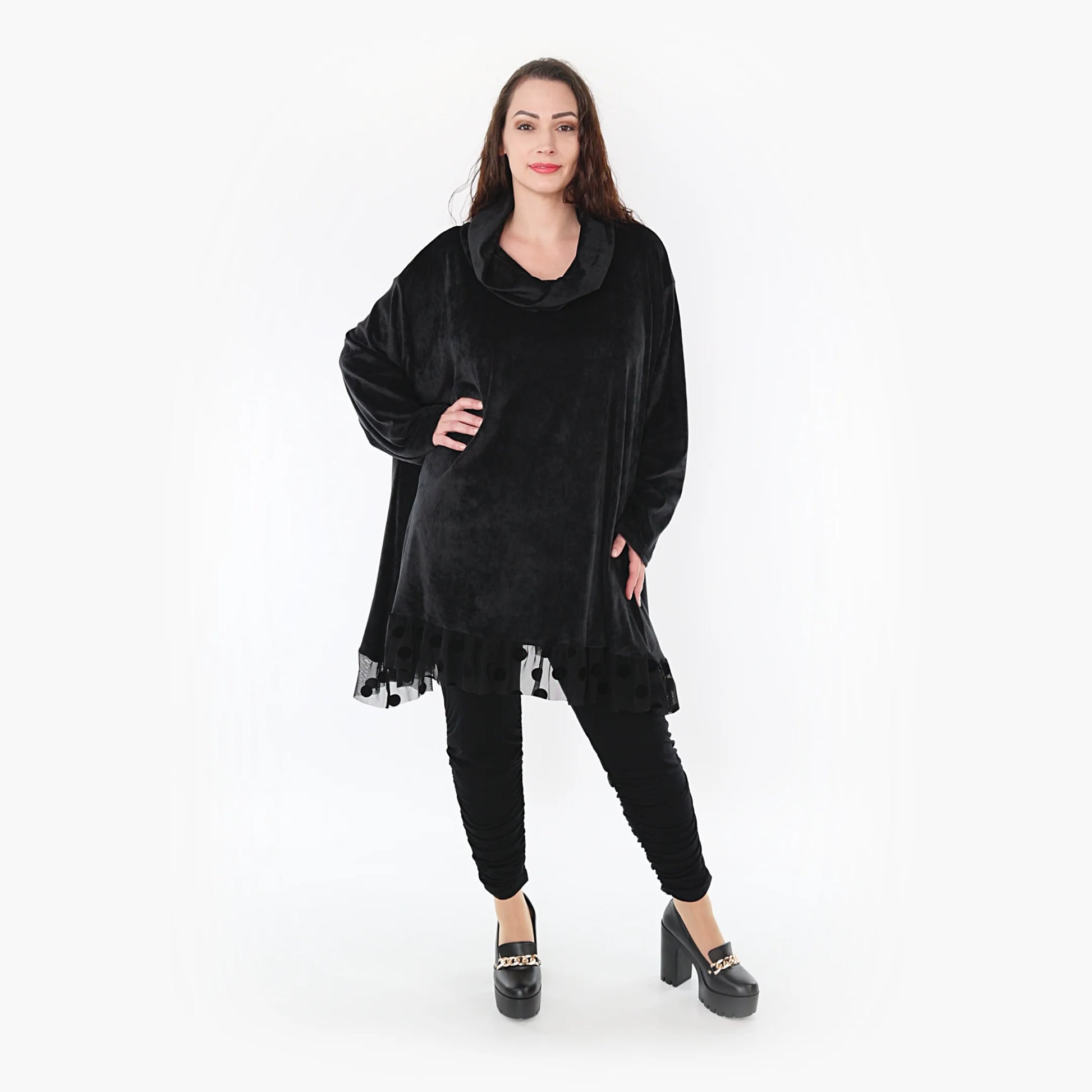  Bigshirt von AKH Fashion aus Polyester in Glocken-Form, 1368.09953, Schwarz, Schick, Modern