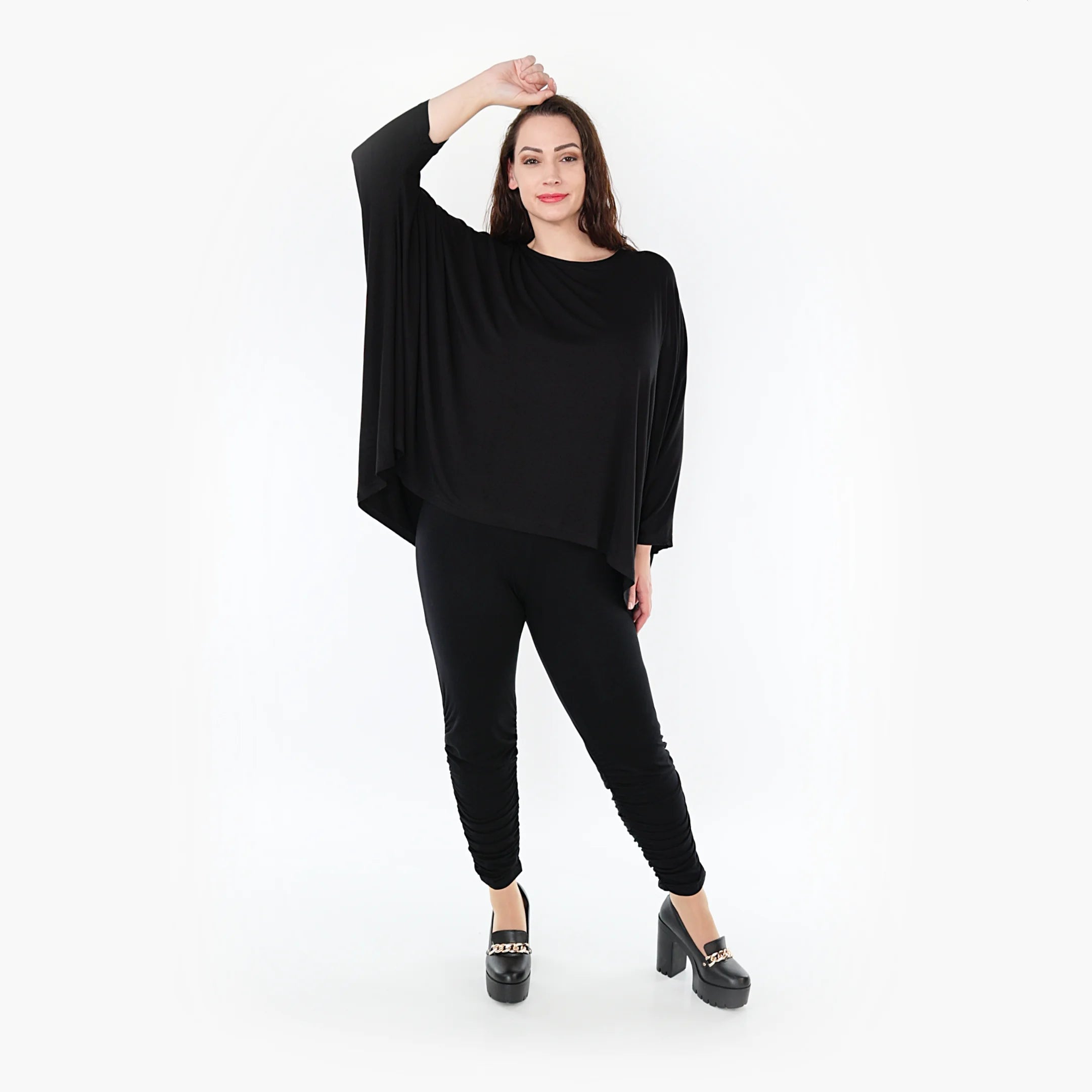  AKH Fashion Bigshirt in kastiger Form, aus Bambus, 1356.06307, Schwarz, Schick, Modern