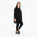  AKH Fashion Bigshirt in kastiger Form, aus Bambus, 1356.06307, Schwarz, Schick, Modern