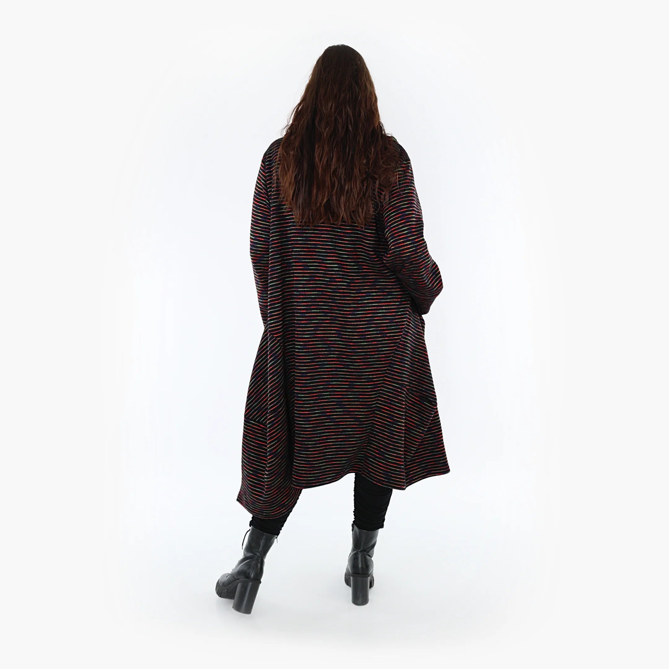  Ballonmantel von AKH Fashion aus Baumwolle, 1367.03023, Schwarz-Grün-Rot, Schick, Modern