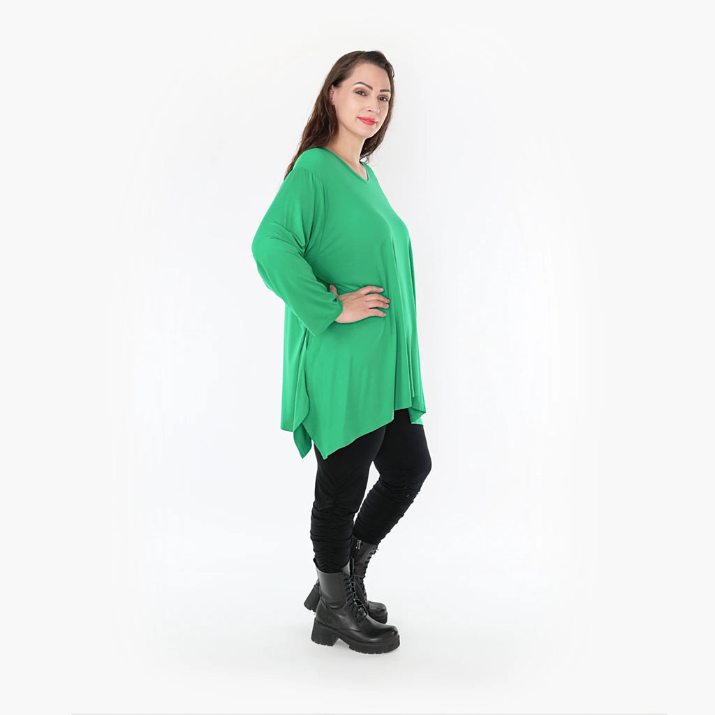  A-Form Shirt von AKH Fashion aus Viskose, 1233.1019L, Grün, Schick, Modern, Bequem