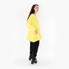  AKH Fashion Shirt in Glocken-Form, aus Viskose, 1233.1892L, Gelb, Schick, Modern, Bequem