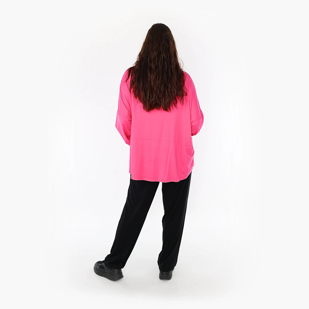  AKH Fashion Bigshirt in kastiger Form, aus Viskose, 1233.6888L, Fuchsia, Schick, Modern