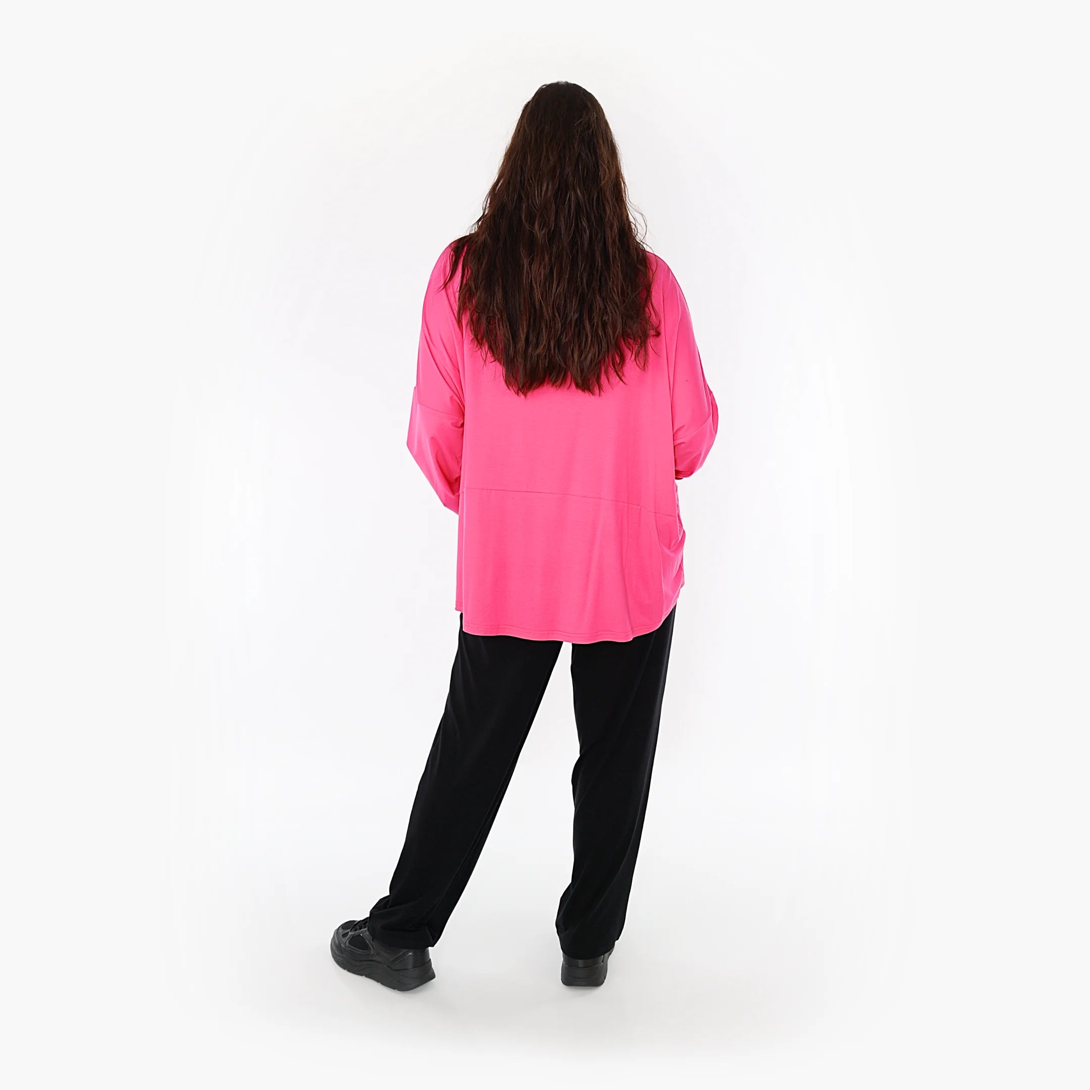  AKH Fashion Bigshirt in kastiger Form, aus Viskose, 1233.6888L, Fuchsia, Schick, Modern