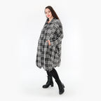  Ballonmantel von AKH Fashion aus Baumwolle, 1362.01424, Weiß-Schwarz, Schick, Modern