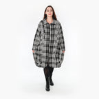 Ballonmantel von AKH Fashion aus Baumwolle, 1362.01424, Weiß-Schwarz, Schick, Modern