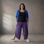 Fliessende ViskoseBallonhose BlauPinkSchwarz leger Oversize Lagenlook sommerlich zeitlos