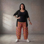 Fliessende Ballonhose im Lagenlook Gelb Pink Schwarz Oversize leger luftig weich zeitlos