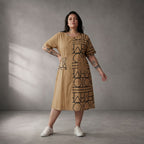 Leichtes Camel Viskoseleinen Shirt Lagenlook Oversize leger zeitlos luftig mit Taschen