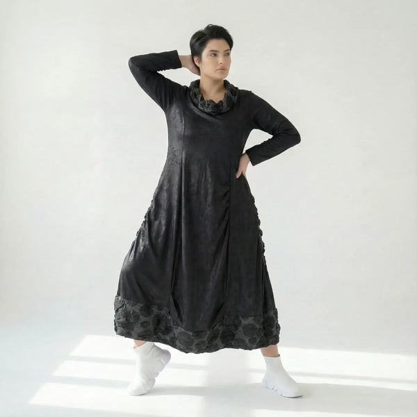 Oversize Kleid A Form Lederimitat Übergang Avantgarde Caraclan Damenmode Modeare Onlineshop
