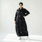 Ballonkleid aus Romanit Jersey mit Lederimitat-Streifen – weich & stretchig | Riberance bei Modeare entdecken