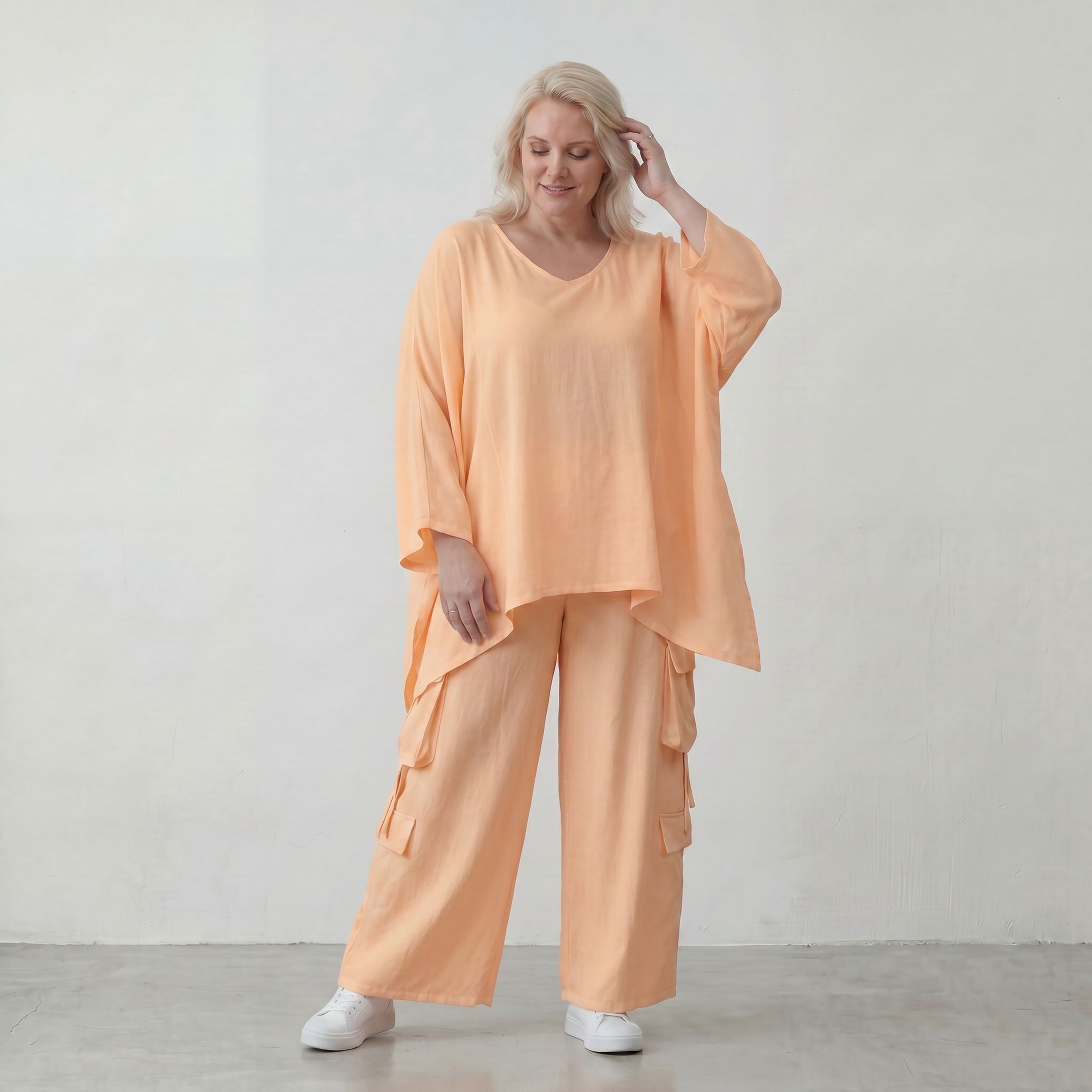 Locker fallendes Mauve Oversize Shirt im Lagenlook leger ausgefallen zeitlos luftig chic