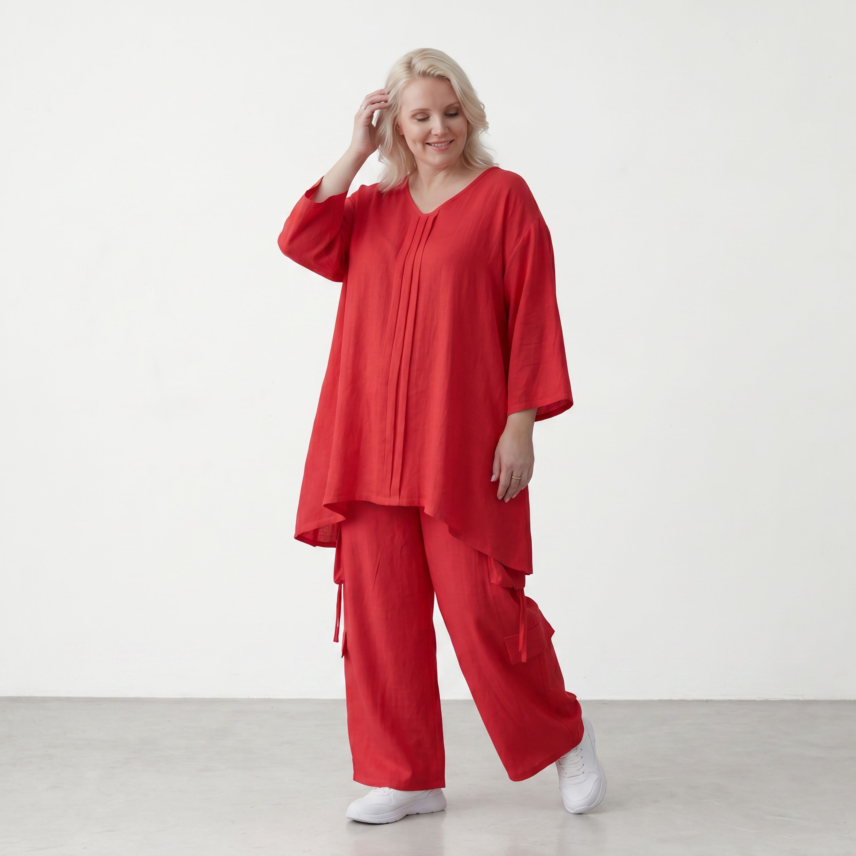 Fuchsia Lagenlook Shirt in ALinie mit Biesen luftig leicht Oversize fliessend sommerlich