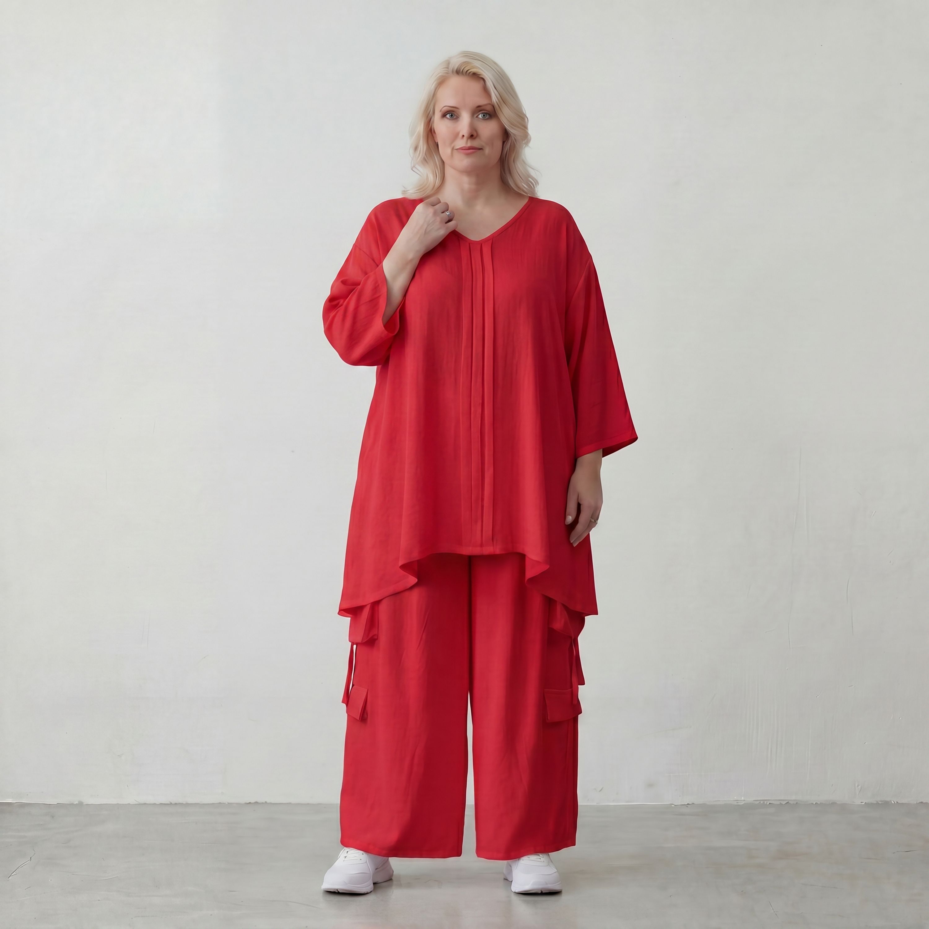 Fuchsia Lagenlook Shirt in ALinie mit Biesen luftig leicht Oversize fliessend sommerlich
