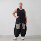Lässige Oversize Ballonhose in Schwarz/Weiß für Lagenlook zeitlos sommerlich luftig