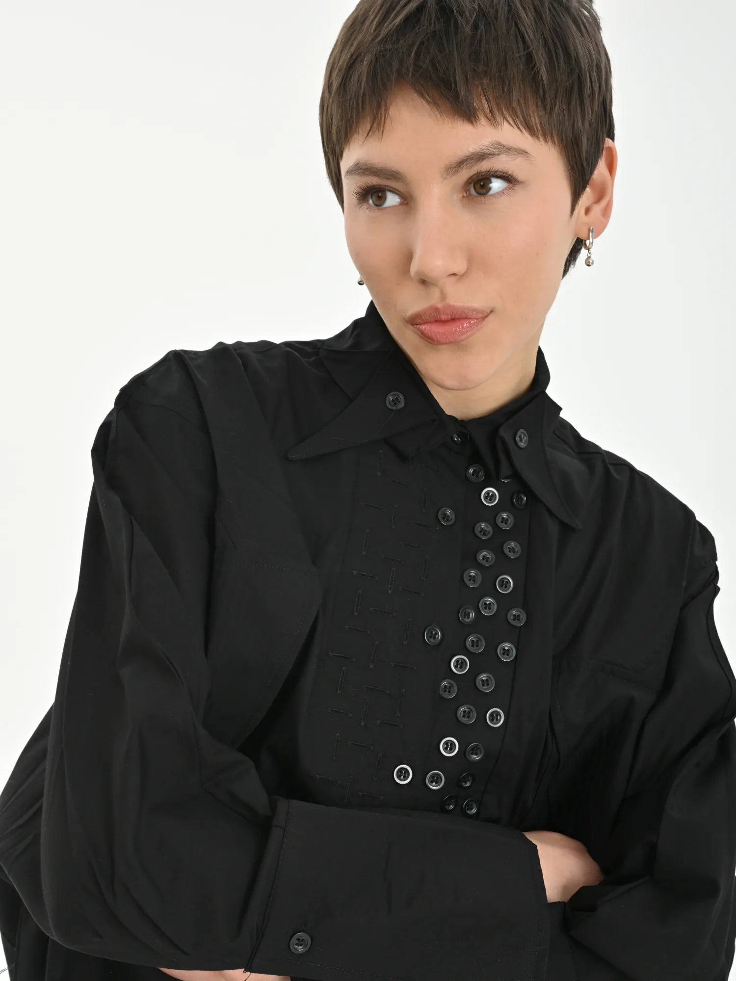  A-Form Bigshirt von Just Angels aus Baumwolle, 1007, Schwarz, Schick, Modern, Bequem, Schick