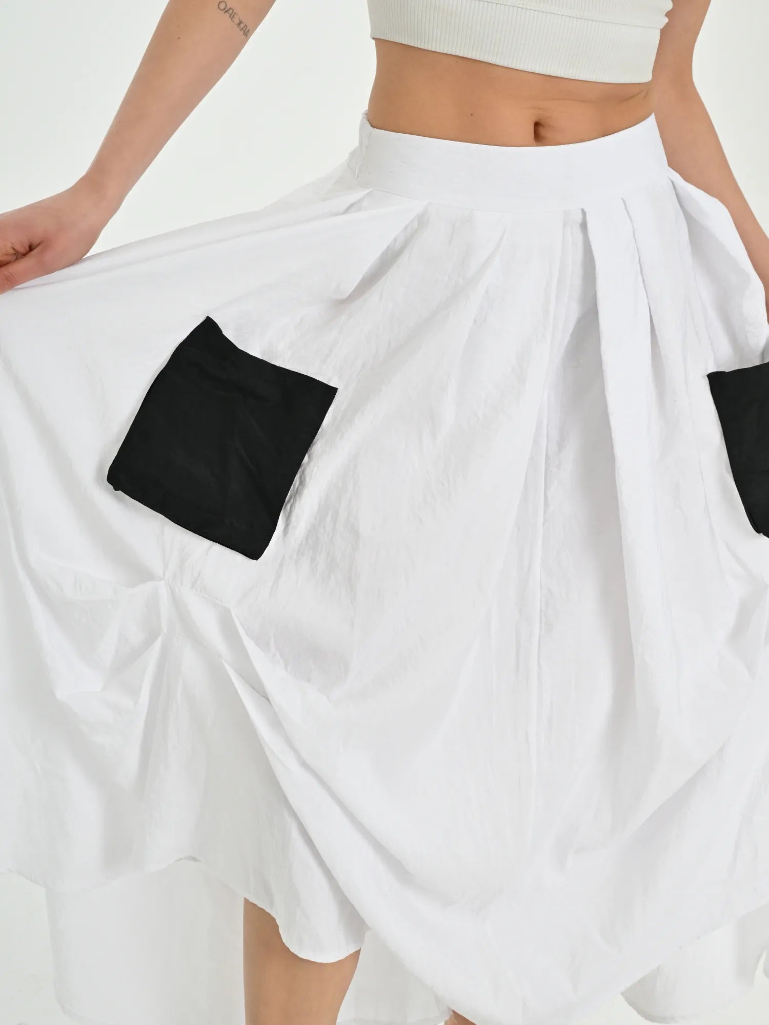  Ballonrock von Les Mios aus Baumwolle, 7014, Weiß, Schick, Modern, Bequem, Schick