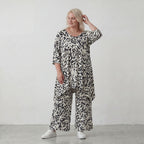 Ballonhose Weiß/Schwarz im Lagenlook leger Oversize weich fliessend zeitlos luftig chic