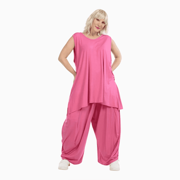  Ballonhose in Fuchsia – elegantes Oversized-Design aus hochwertiger Viskose für Plus Size-Stile