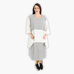  A-Form Kleid von AKH Fashion aus Viskose, 1288.06734, Weiß-Schwarz, Kariert, Schick