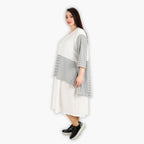  A-Form Kleid von AKH Fashion aus Viskose, 1288.06734, Weiß-Schwarz, Kariert, Schick