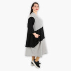  A-Form Kleid von AKH Fashion aus Viskose, 1288.06734, Schwarz-Weiß, Kariert, Schick