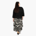  Ballonrock von AKH Fashion aus Viskose, 1290.07559, Schwarz-Ecru, Abstrakt, Schick